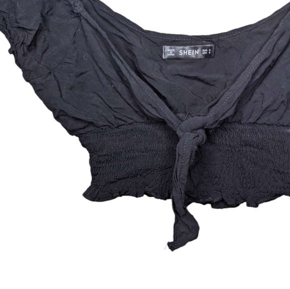 Shein Black Milkmaid Off-Shoulder Crop Top, Size S 🖤 - Picture 9 of 10